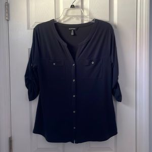 Blue button down blouse